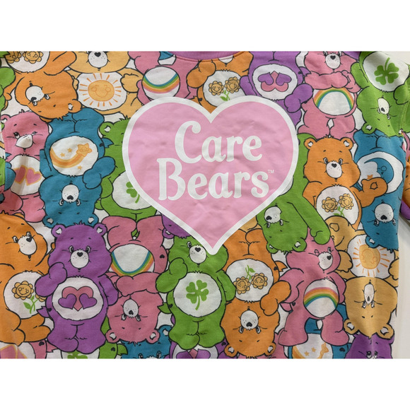 Care Bears Boxy Sweatshirt Womens XL Multicolor All Over Print Pullover Hybrid - Picture 2 of 7
